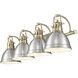 Yep Duncan Vanity Wall Light in Aged Brass, Pewter