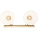 Yep Hines Vanity Wall Light in Opal Glass, Brushed Champagne Brass