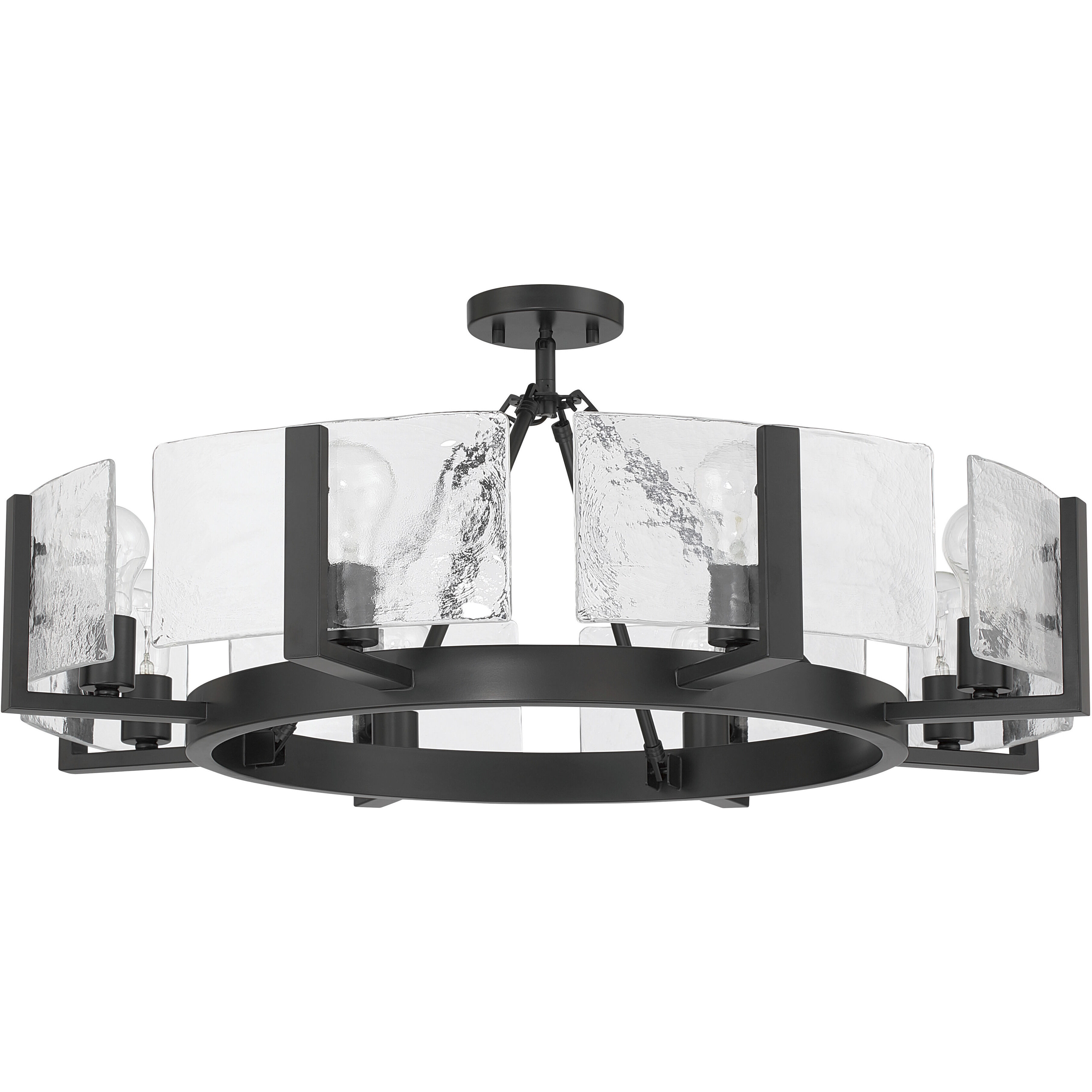 Aenon 8 Light 32 inch Matte Black Semi-Flush Mount Ceiling Light