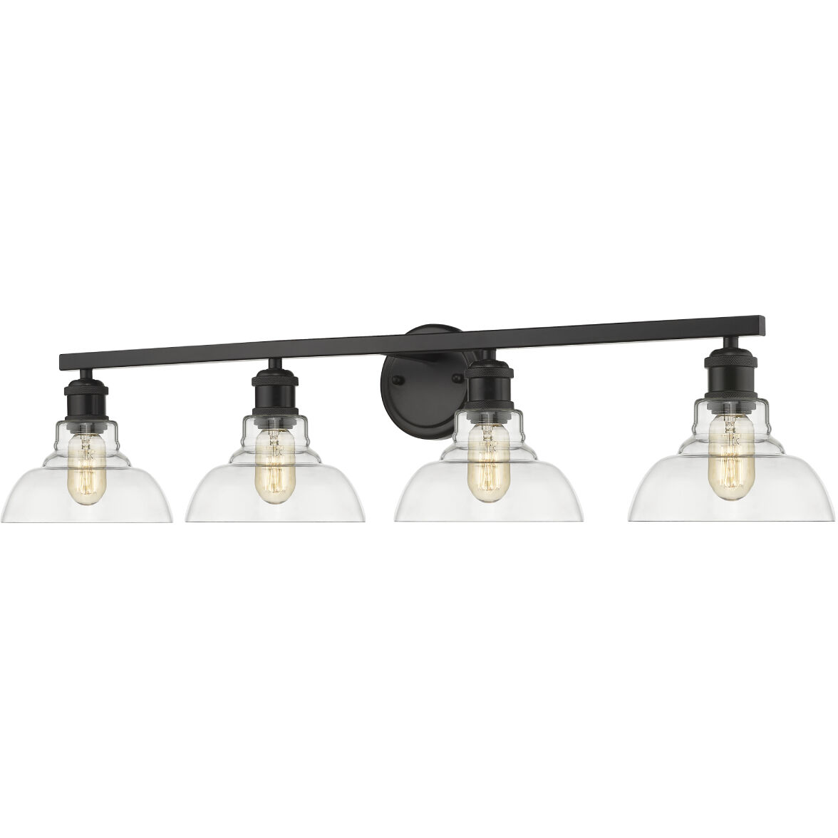 Yep Carver Vanity Wall Light in Matte Black, Clear Glass