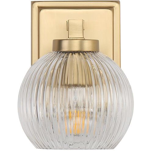 Elliott 1 Light 7.25 inch Brushed Champagne Bronze Vanity Light Wall Light in Ribbed Clear