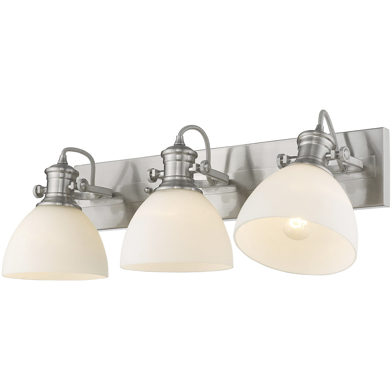 Yep Hines Vanity Wall Light in Pewter, Opal Glass