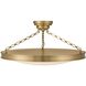 Cameron 1 Light 30 inch Brushed Champagne Brass Semi-Flush Mount Ceiling Light