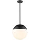 Dixon 1 Light 11.75 inch Matte Black Pendant Ceiling Light, Large