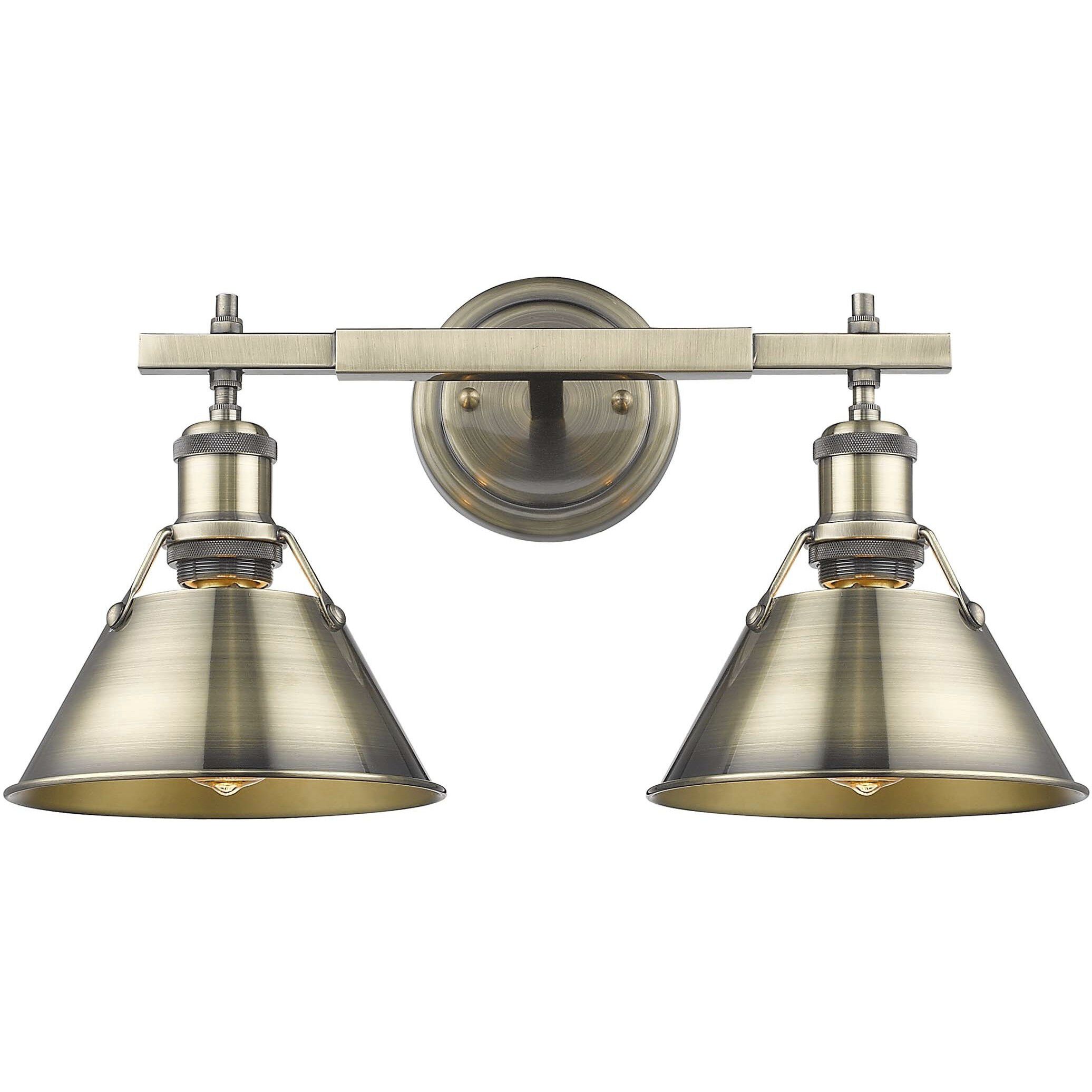 Yep Orwell Vanity Wall Light in Aged Brass