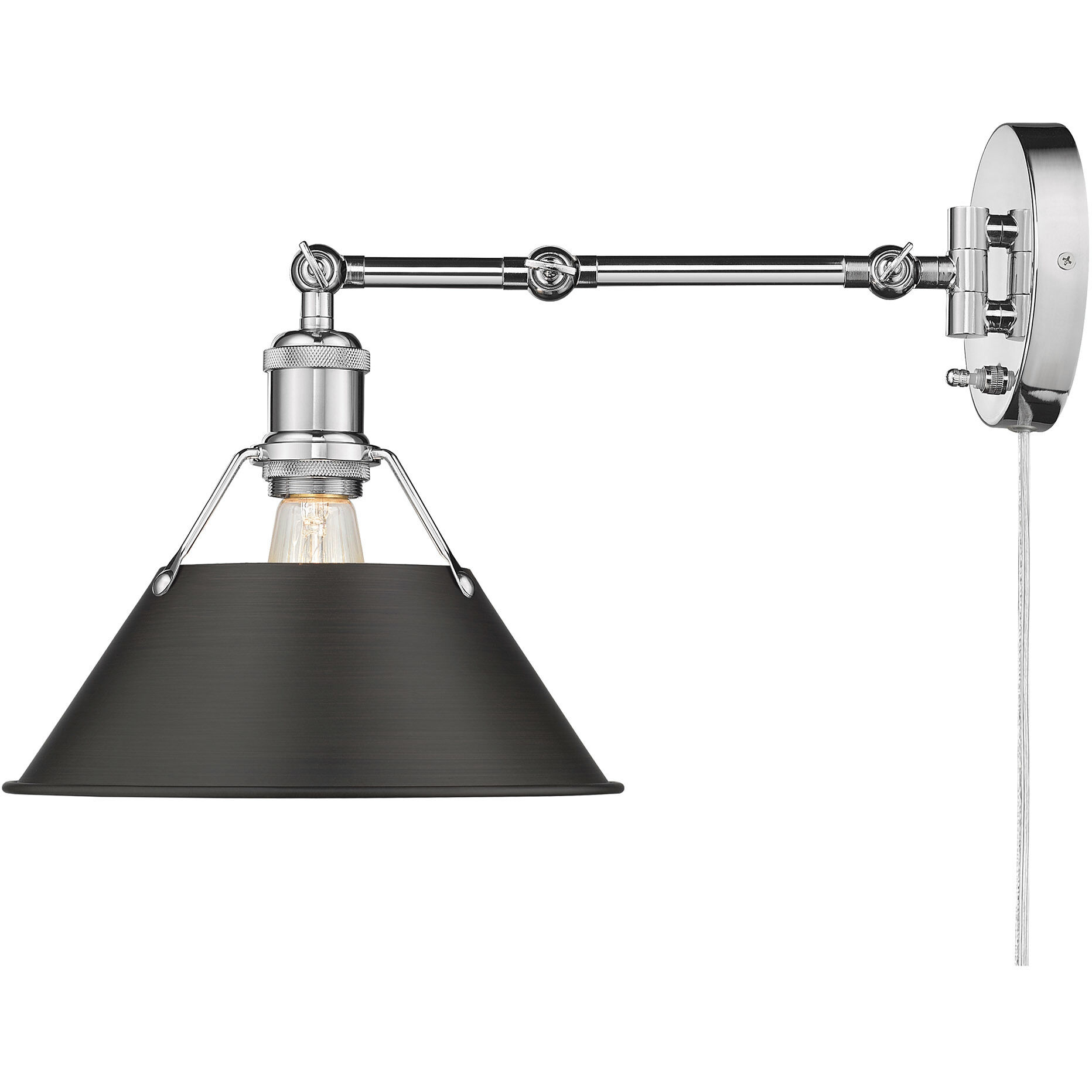 Yep Orwell 1 Light 10 inch Chrome Swing Arm Wall Lamp Wall Light in Rubbed Bronze, Adjustable