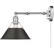 Yep Orwell 1 Light 10 inch Chrome Swing Arm Wall Lamp Wall Light in Rubbed Bronze, Adjustable