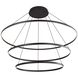 Veritas LED 59 inch Sand Black Ring Chandelier Ceiling Light, 3 Tier
