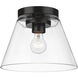 Penn 1 Light 11 inch Matte Black Flush Mount Ceiling Light