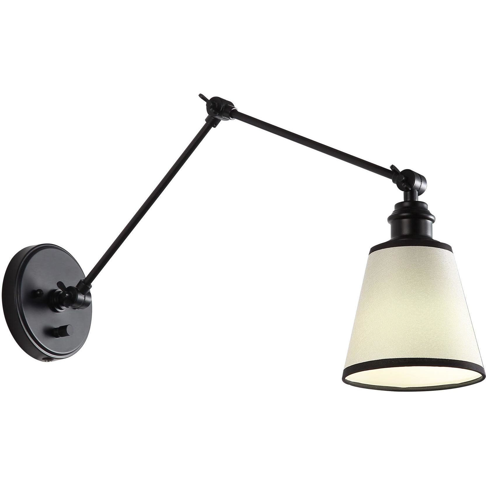 Yep Equinox 1 Light 5.88 inch Matte Black Swing Arm Wall Lamp Wall Light in White with Black Trim