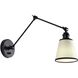 Yep Equinox 1 Light 5.88 inch Matte Black Swing Arm Wall Lamp Wall Light in White with Black Trim