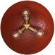 Shepard 3 Light 13.75 inch Modern Brass Flush Mount Ceiling Light in Russet Clay