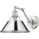 Orwell 1 Light 10 inch Pewter Articulating Wall Sconce Wall Light in Chrome, Adjustable