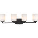 Manhattan 4 Light 28 inch Matte Black Bath Vanity Wall Light