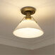 Orwell 1 Light 10 inch Brushed Champagne Bronze Flush Mount Ceiling Light in Opal Glass