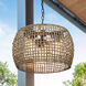Piper 3 Light 19.13 inch Natural Black Outdoor Pendant