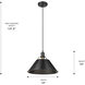 Yep Orwell Pendant Ceiling Light in Matte Black, Large