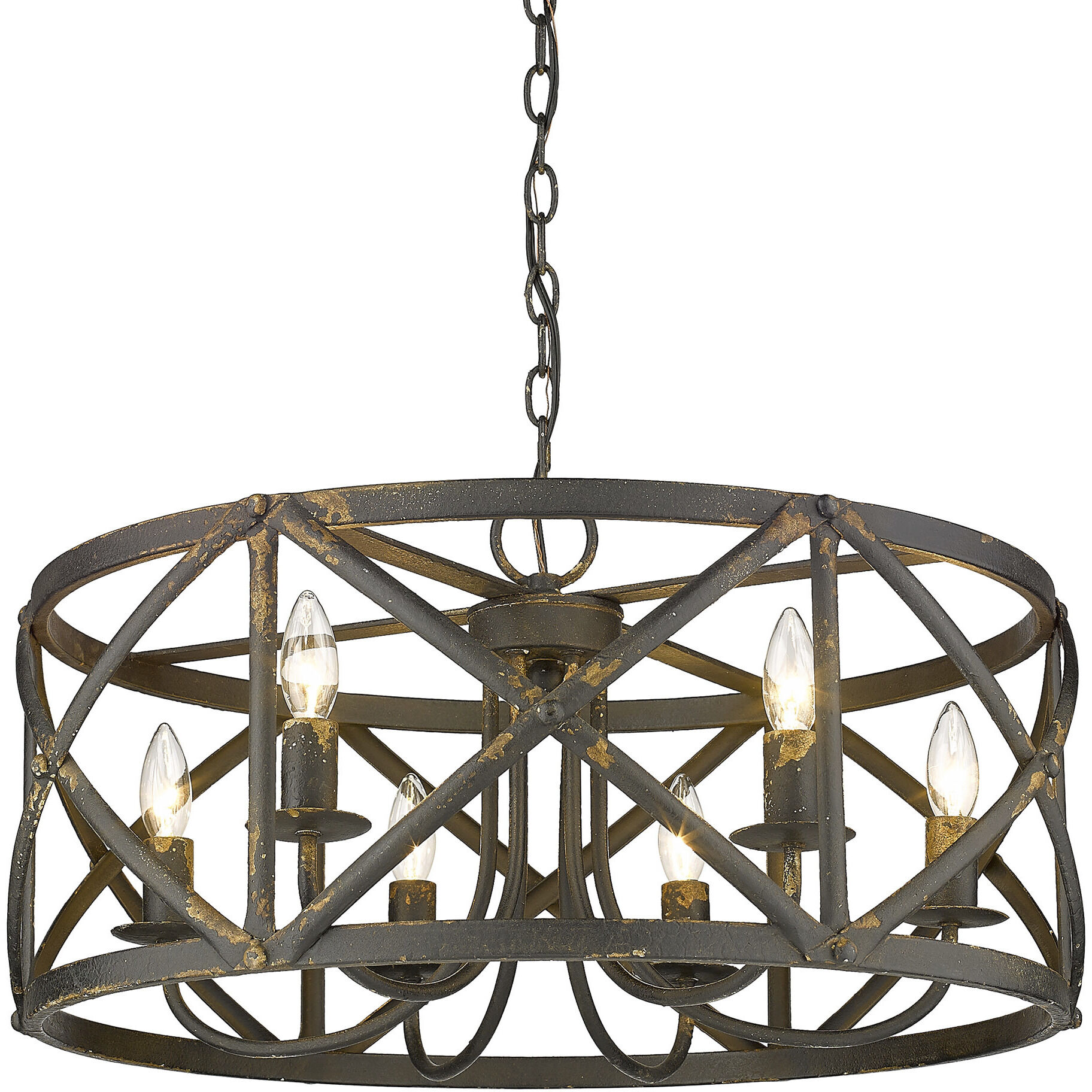 Alcott 26.13 inch 60.00 watt Antique Black Iron Chandelier Ceiling Light