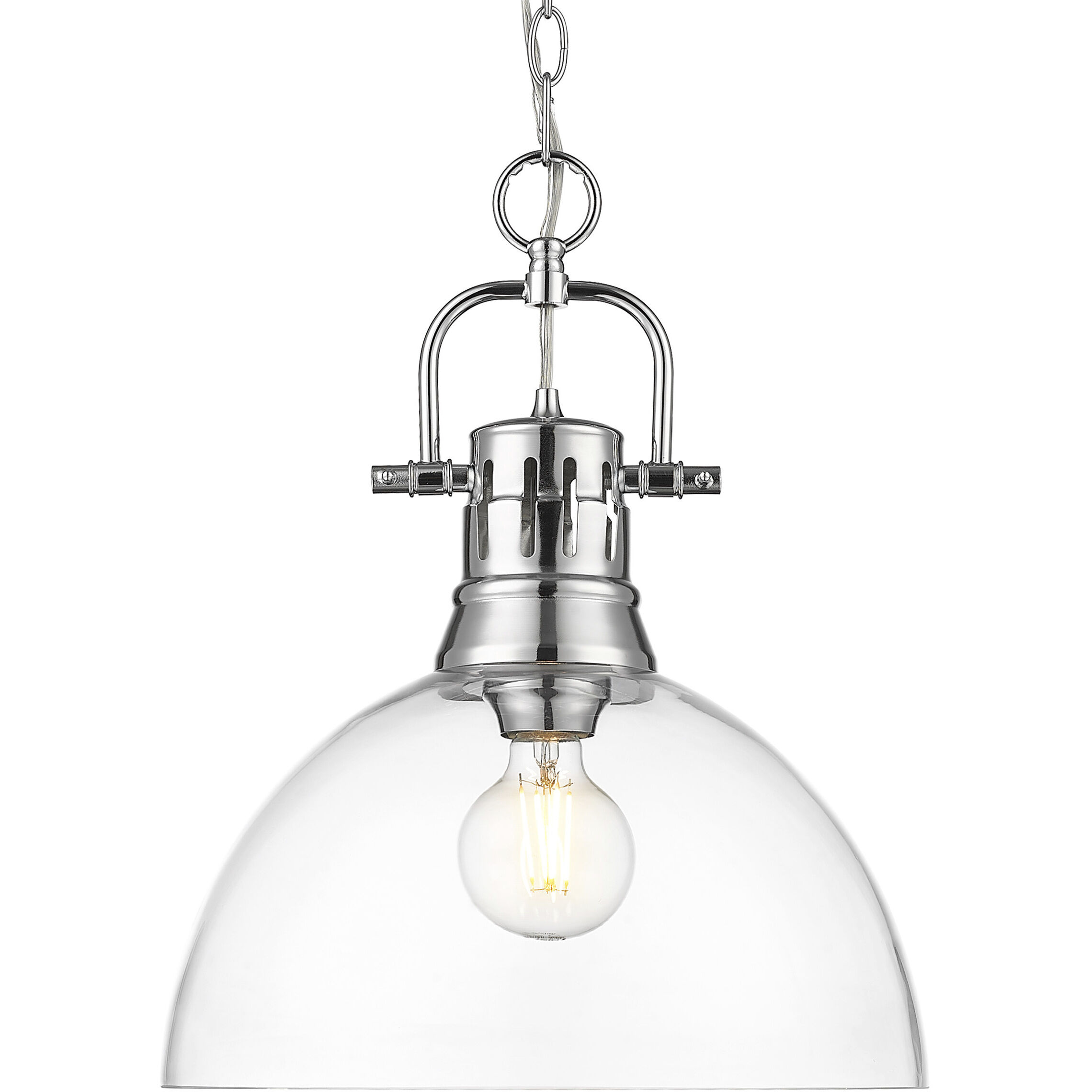 Yep Duncan 1 Light 14 inch Chrome Pendant Ceiling Light in Clear Glass