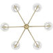 Yep Kennedy 6 Light 29.75 inch Brushed Champagne Brass Chandelier Ceiling Light in Ivory Linen