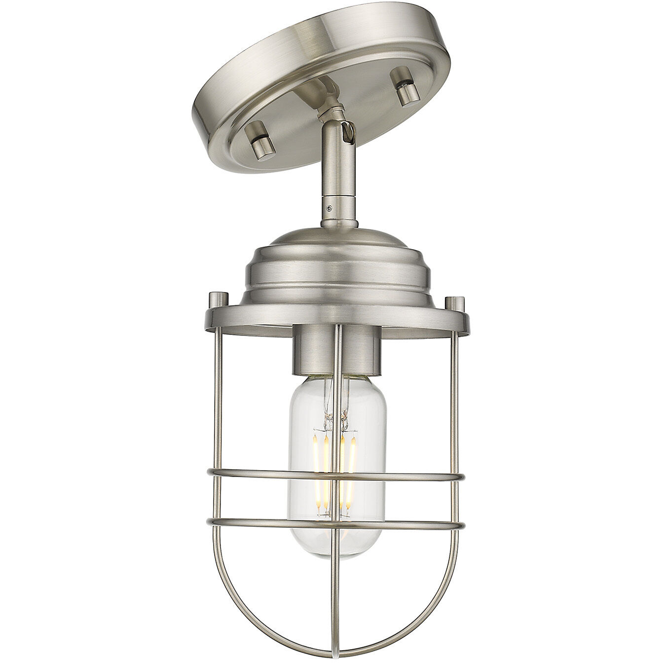Seaport 1 Light 4.63 inch Pewter Semi-Flush Mount Ceiling Light