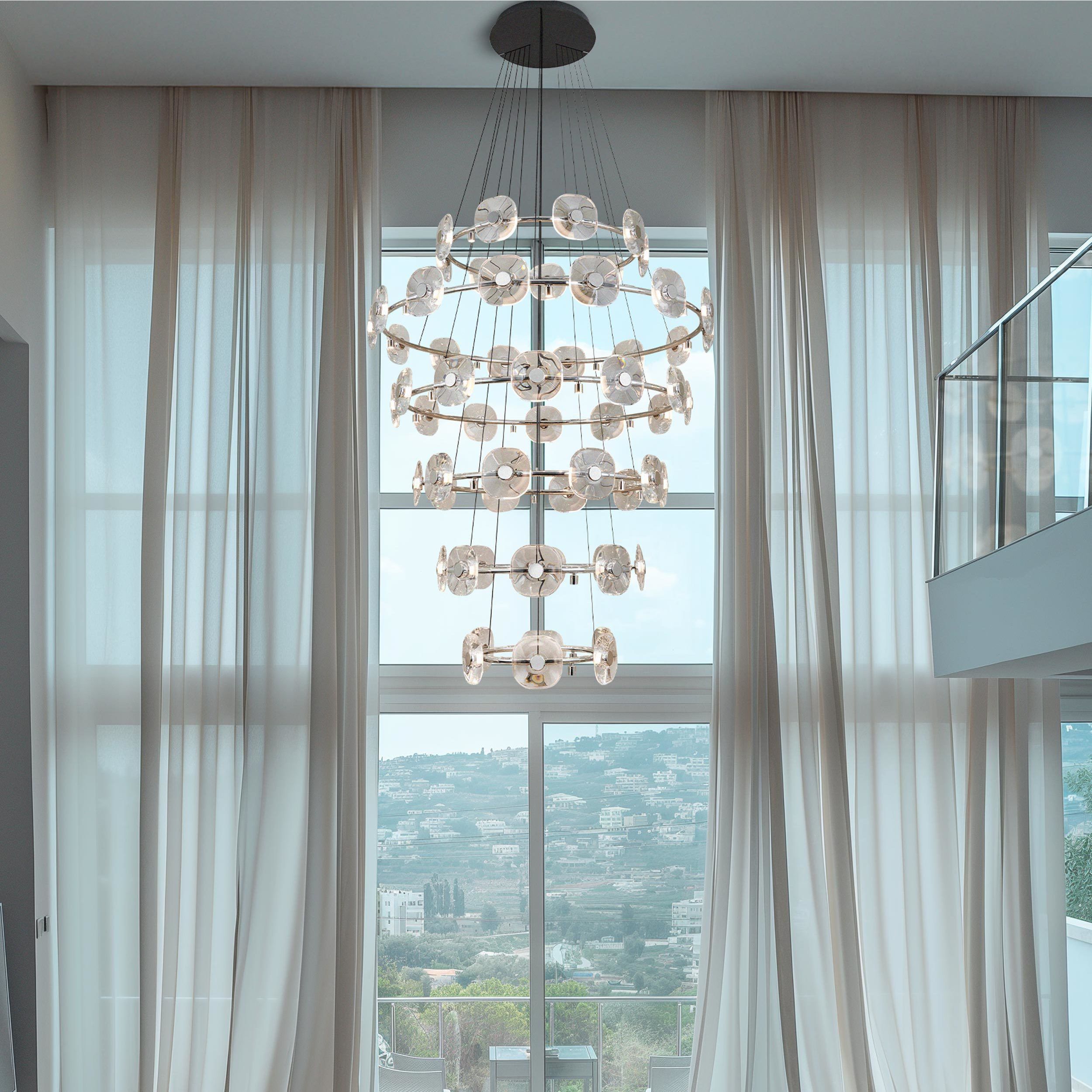 Ziva Celestia 57 inch 4.00 watt Chrome Chandelier Ceiling Light, 6 Tier