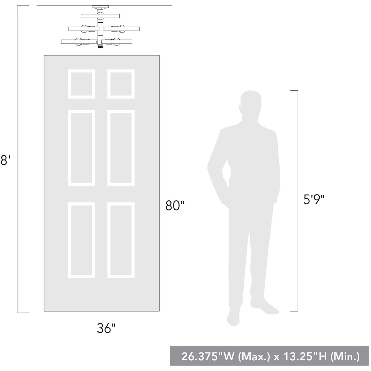 Sloane 6 Light 26.38 inch Matte Black Semi-flush Ceiling Light