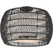 Everly 4 Light 19 inch Matte Black Semi-Flush Mount Ceiling Light in Natural Rattan