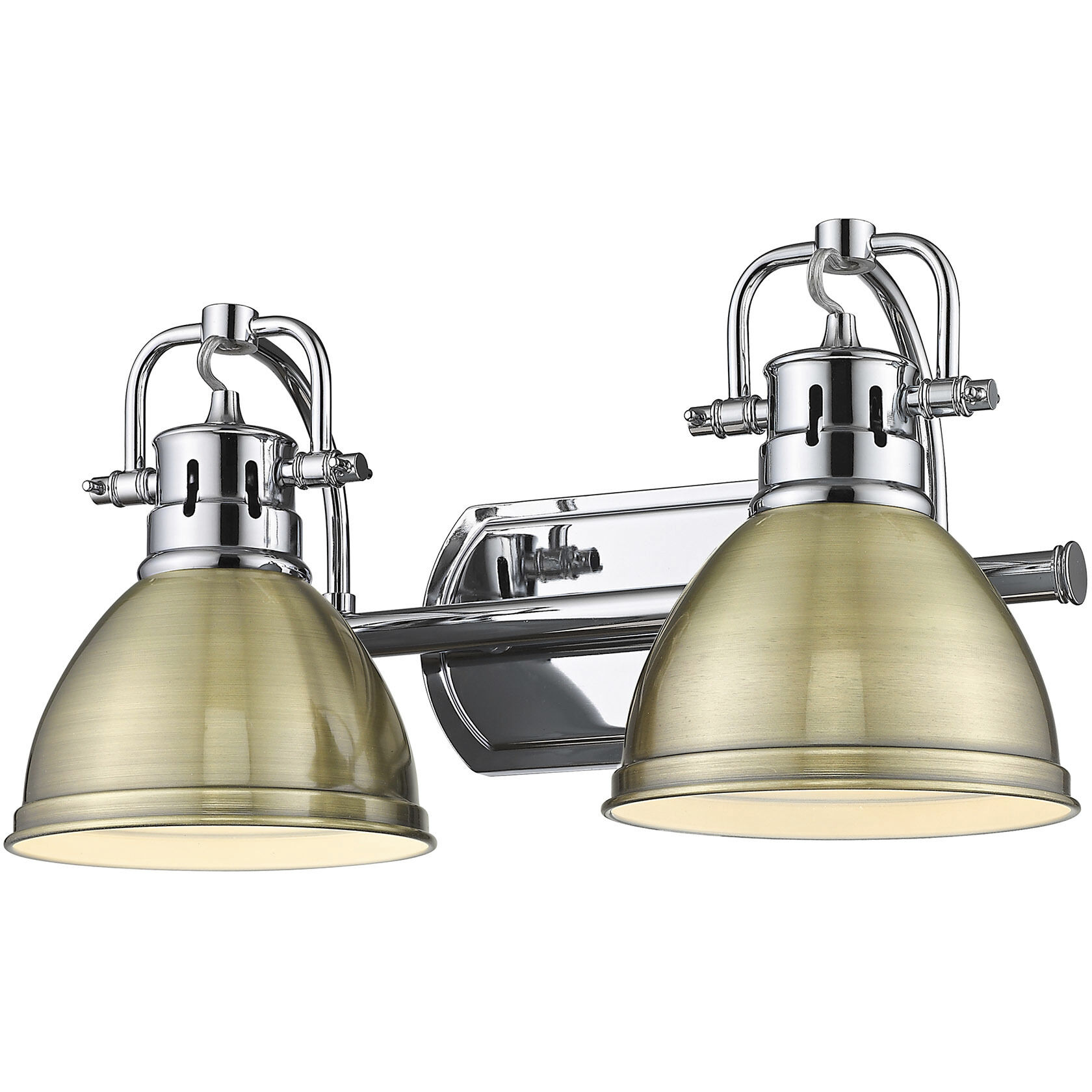 Yep Duncan Vanity Wall Light in Chrome, Aged Brass