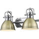 Yep Duncan Vanity Wall Light in Chrome, Aged Brass