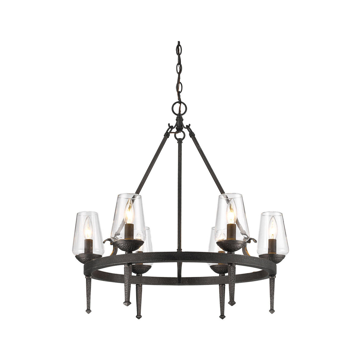 Marcellis 6 Light 26 inch Dark Natural Iron Chandelier Ceiling Light