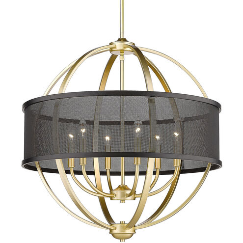 Colson 6 Light 27 inch Olympic Gold Chandelier Ceiling Light in Matte Black
