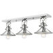 Kleine 3 Light 30.5 inch Chrome Vanity Light Wall Light