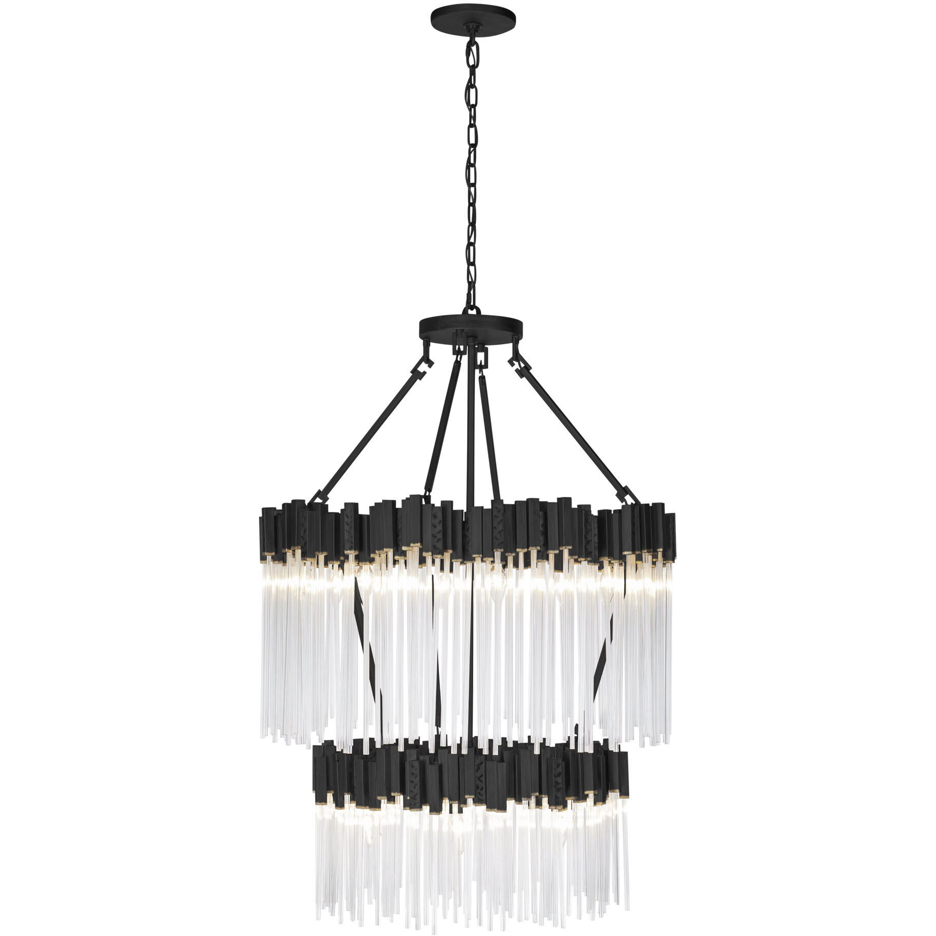 Matrix 14 Light 30 inch Matte Black and French Gold Chandelier Ceiling Light in Matte Black/French Gold