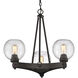 Galveston 24.25 inch 60.00 watt Rubbed Bronze Chandelier Ceiling Light, Mini