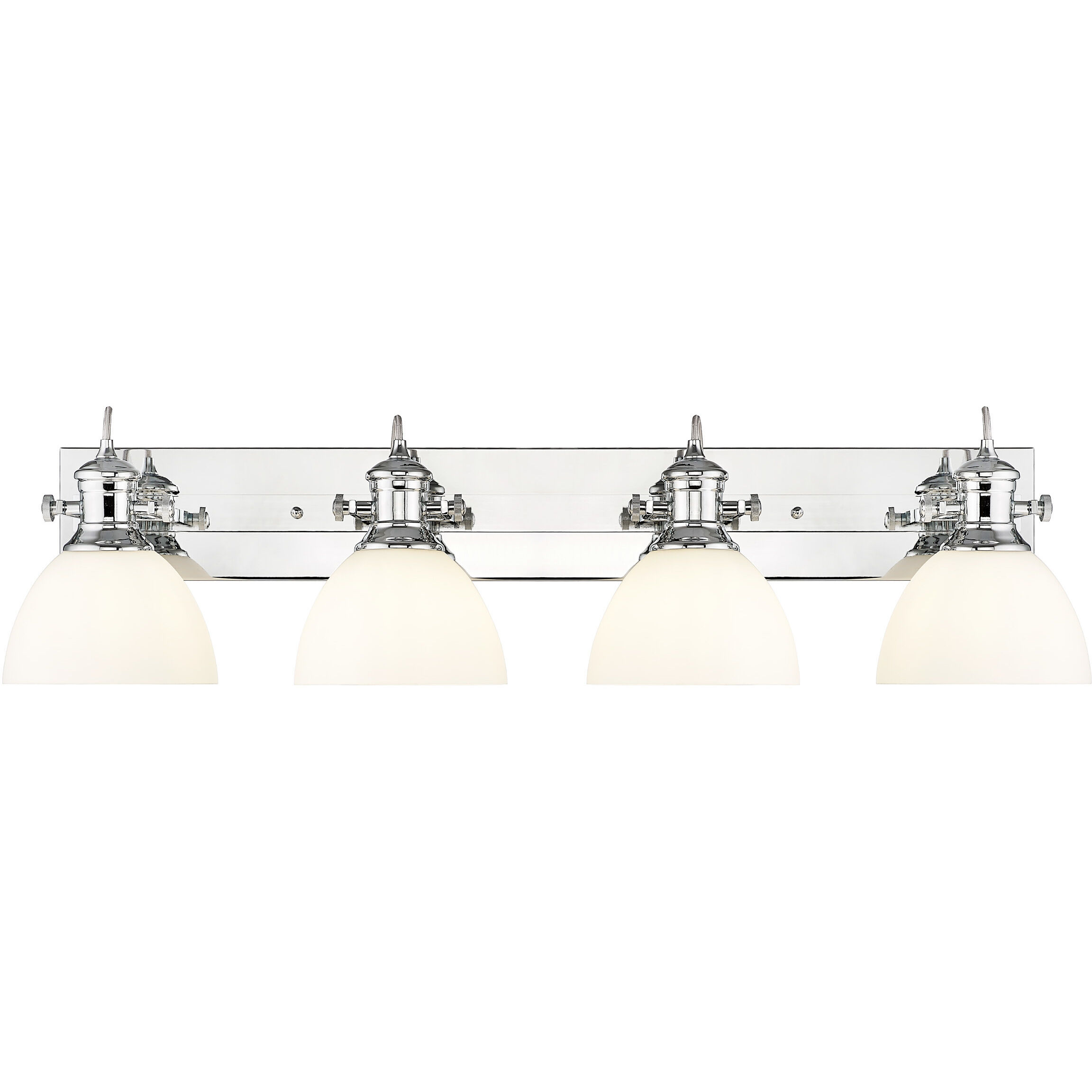 Yep Hines Vanity Wall Light in Chrome, Opal Glass