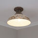 Kinsley 1 Light 14 inch Aged Galvanized Steel Semi-Flush Mount Ceiling Light in Antique Ivory