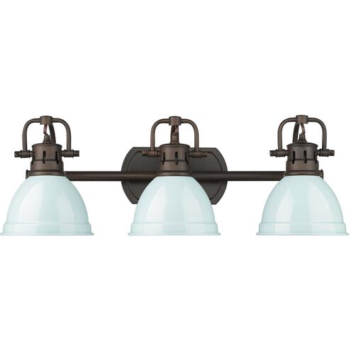 Duncan 3 Light 24.5 inch Rubbed Bronze Vanity Light Wall Light in Seafoam