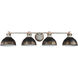 Kinsley 4 Light 39.38 inch Aged Galvanized Steel Bath Vanity Light Wall Light in Antique Black Iron