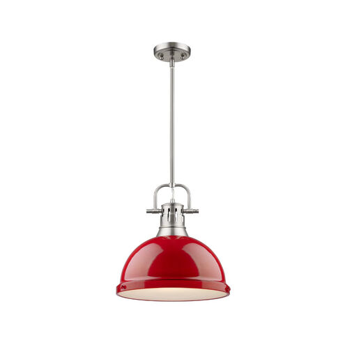 Duncan 1 Light 14 inch Pewter Pendant Ceiling Light in Red, Large