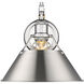 Orwell 1 Light 10 inch Chrome Wall Sconce Wall Light in Pewter, Damp