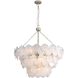 Cascada 13 Light 31.75 inch Aegean Silver Pendant Ceiling Light in Cirrus Cloud Glass, 3 Tier