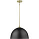 Yep Zoey Pendant Ceiling Light in Olympic Gold, Matte Black, Large