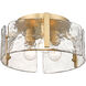 Aenon 3 Light 15 inch Brushed Champagne Brass Flush Mount Ceiling Light