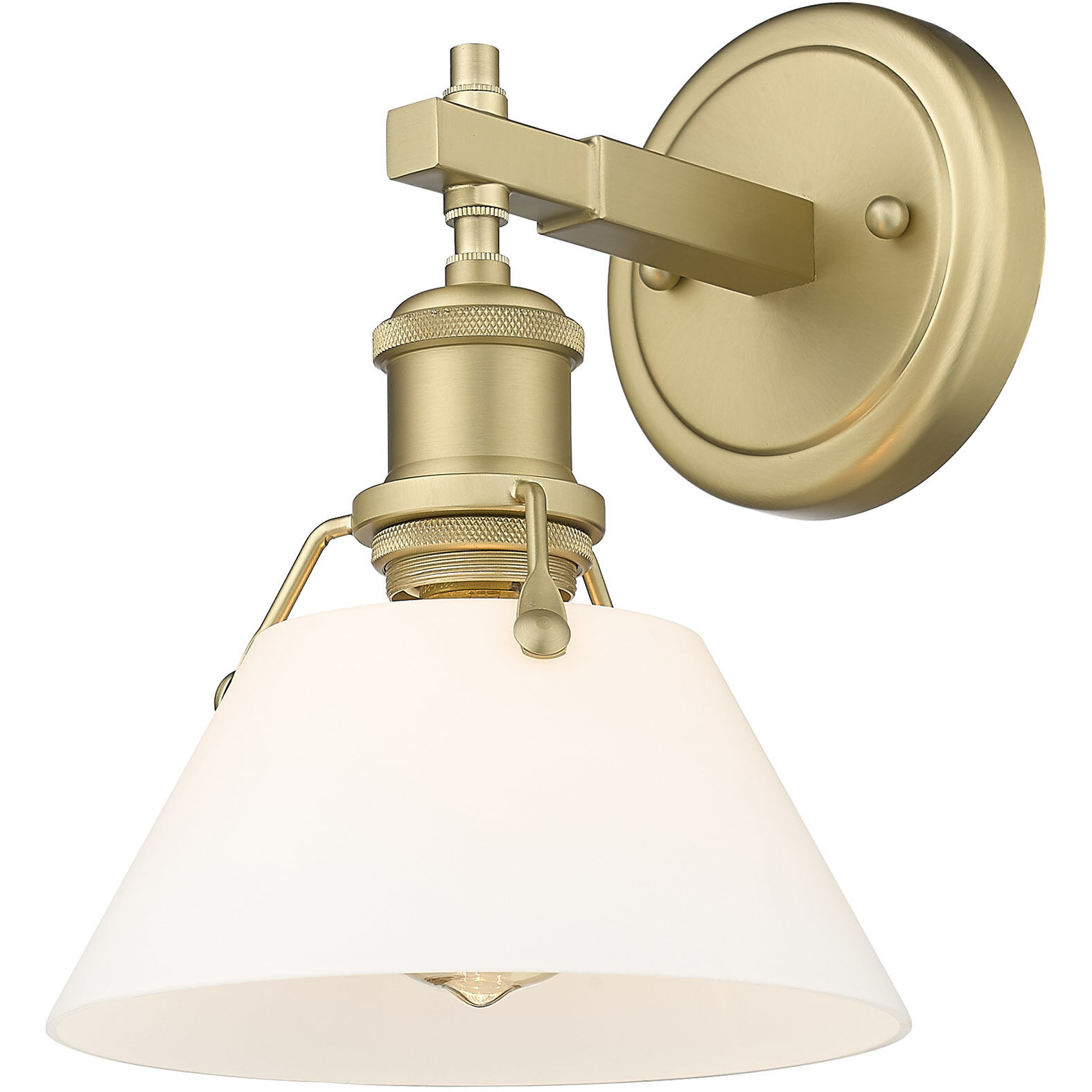 Yep Orwell Vanity Wall Light in Opal Glass, Brushed Champagne Brass