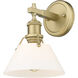 Yep Orwell Vanity Wall Light in Opal Glass, Brushed Champagne Brass