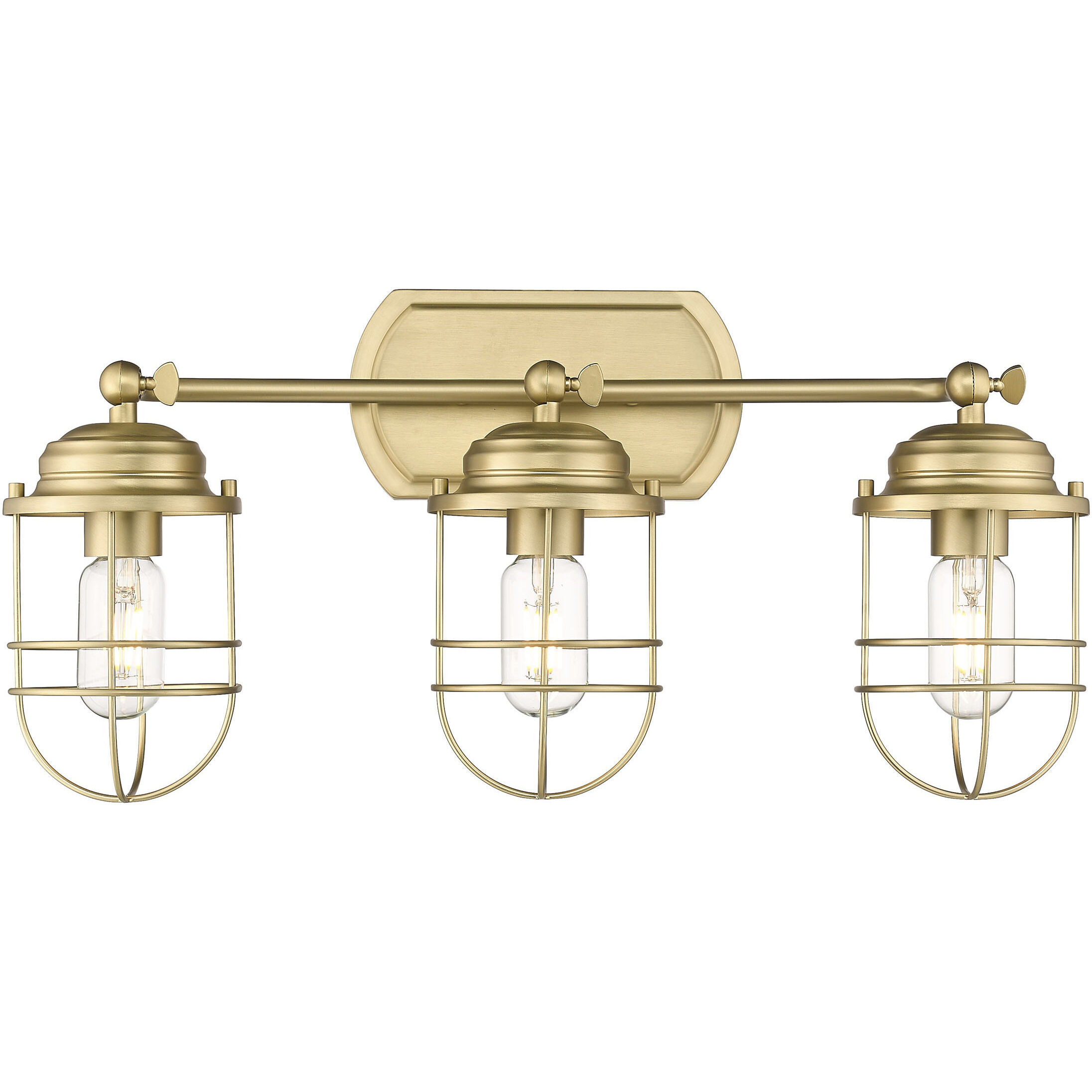 Seaport Vanity Wall Light in Brushed Champagne Brass