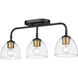 Roxie 3 Light 24.63 inch Matte Black Semi-Flush Mount Ceiling Light