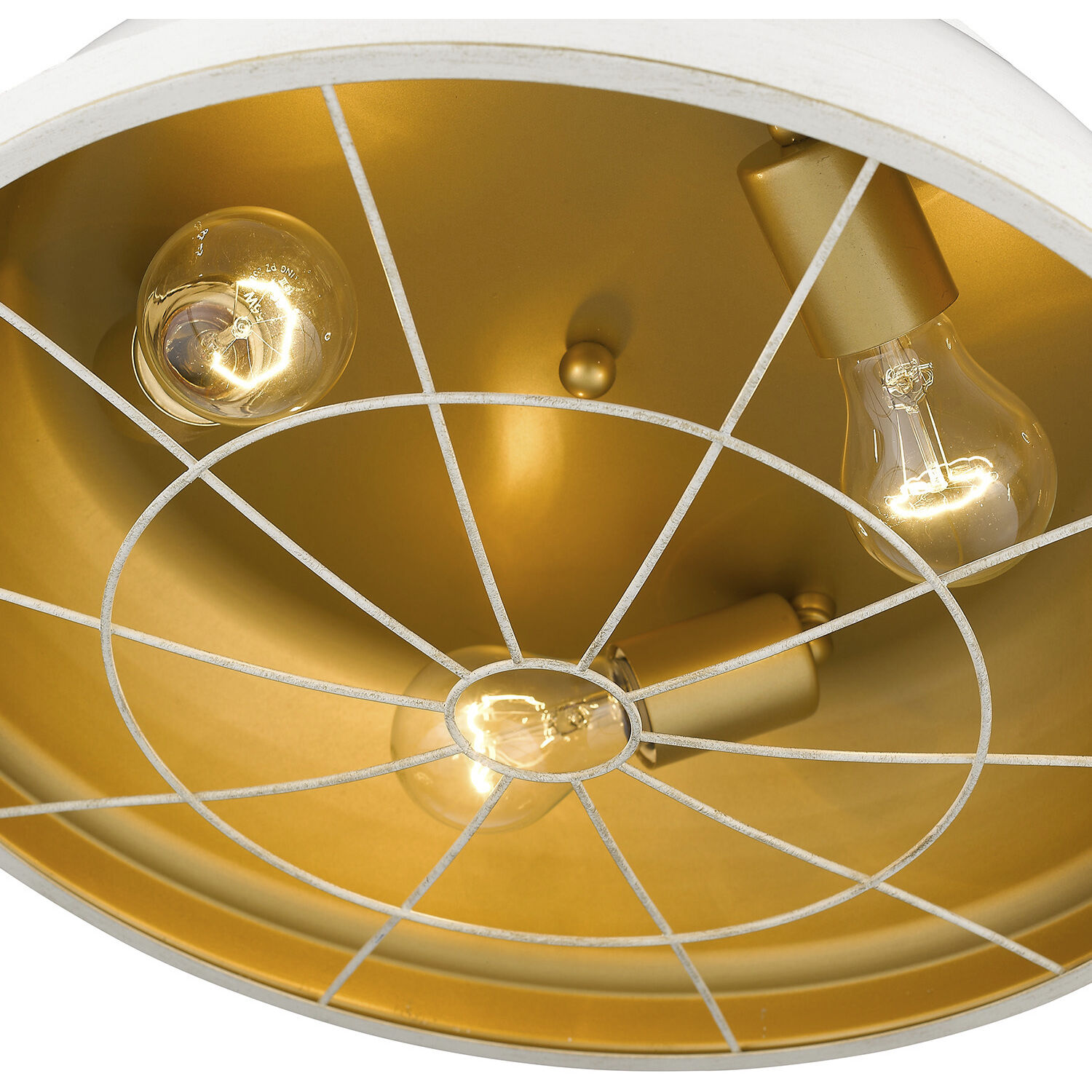 Bartlett 3 Light 16.5 inch French White Flush Mount Ceiling Light, Damp