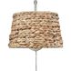 Ryleigh Articulating Wall Sconce Wall Light in Pewter, Woven Sweet Grass